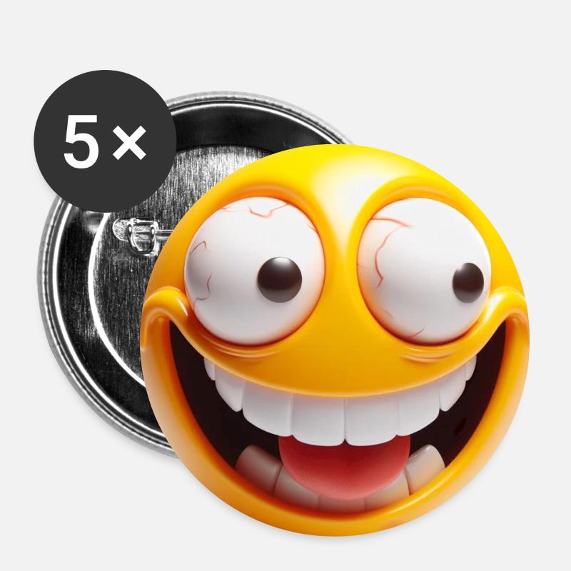 Mentally Unbalanced grimace XXXVIII - Buttons large 2.2''/56 mm (5-pack) - white