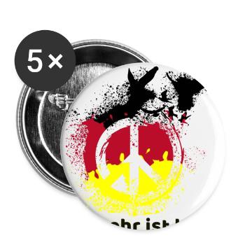 Peace, Deutschland, Friede, tauben, Flagge - Buttons groß 56 mm (5er Pack) - Weiß - Vorne