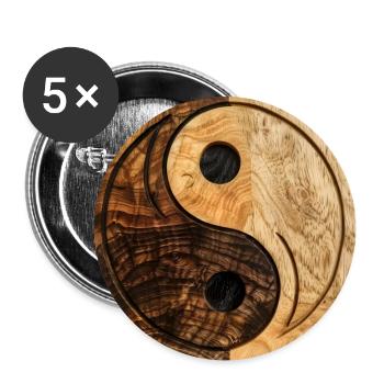 Yin Yang Logo - Buttons large 2.2''/56 mm (5-pack) - white - Front