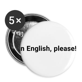 In English - Buttons large 2.2''/56 mm (5-pack) - white - Front
