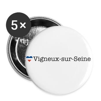 I love Vigneux sur Seine - Buttons groß 56 mm (5er Pack) - Weiß - Vorne