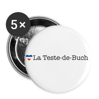 I love La Teste de Buch - Buttons groß 56 mm (5er Pack) - Weiß - Vorne