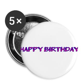 ALLES GUTE ZUM GEBURTSTAG. ALLES GUTE ZUM GEBURTSTAG. JAHRESTAG. - Buttons groß 56 mm (5er Pack) - Weiß - Vorne