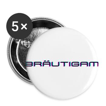 Bräutigam - Das Shirt für Polterer oder Hochzeit - Buttons groß 56 mm (5er Pack) - Weiß - Vorne