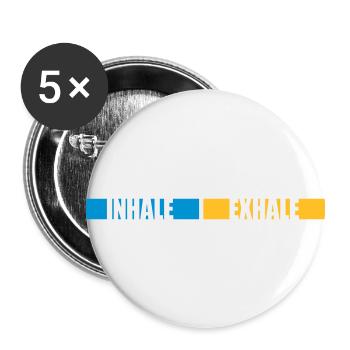 inhale exhale yoga Zitat - Buttons groß 56 mm (5er Pack) - Weiß - Vorne