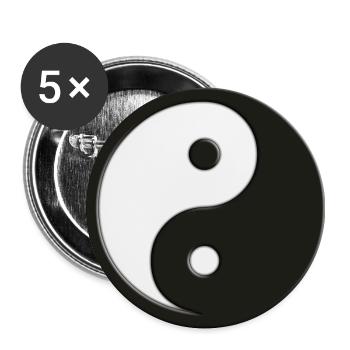 Yin & Yang symbol | black and white - Buttons large 2.2''/56 mm (5-pack) - white - Front