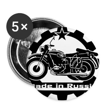 Motorrad Ural Gespann - Buttons groß 56 mm (5er Pack) - Weiß - Vorne