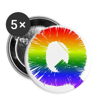 arc-en-Q - Lot de 5 grands badges (56 mm) - blanc - Devant