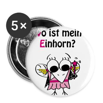 Feen-Rabe - Buttons groß 56 mm (5er Pack) - Weiß - Vorne