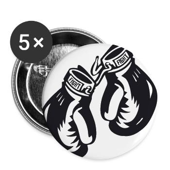 Boxhandschuhe - Buttons groß 56 mm (5er Pack) - Weiß - Vorne