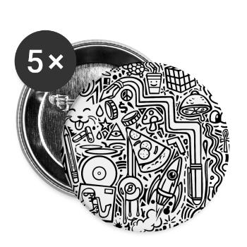 Doodles - Buttons large 2.2''/56 mm (5-pack) - white - Front