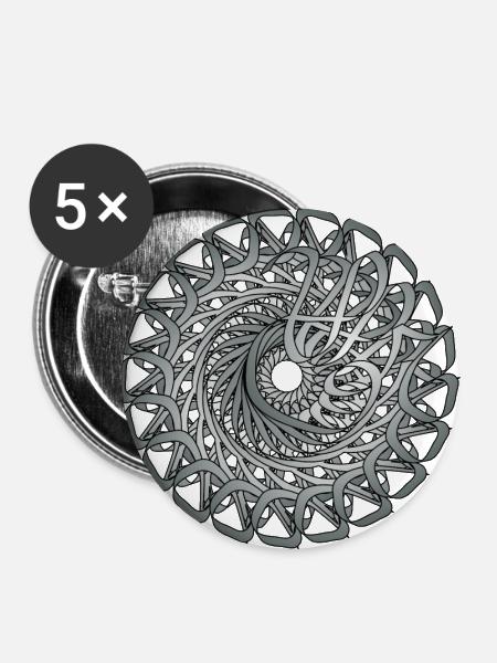 Ursprünglicher Kreis - Buttons groß 56 mm (5er Pack) - Weiß