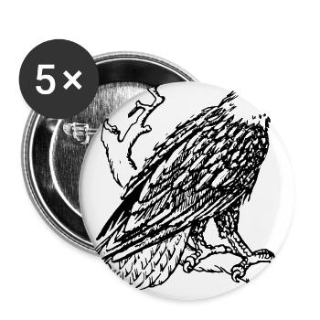eagle190 - Lot de 5 grands badges (56 mm) - blanc - Devant