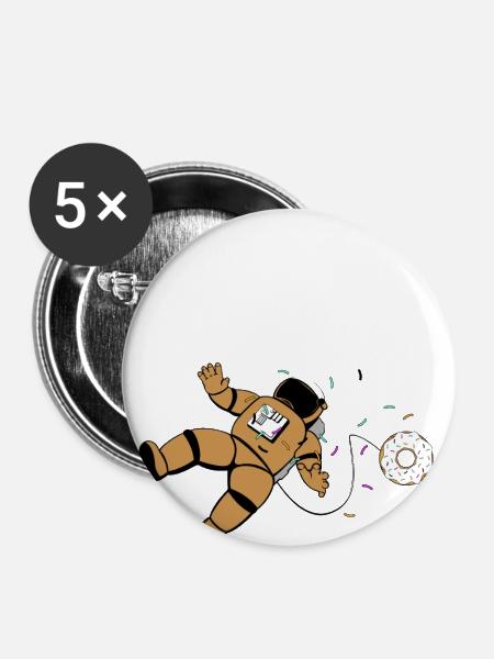 Astronautnut - Buttons groß 56 mm (5er Pack) - Weiß