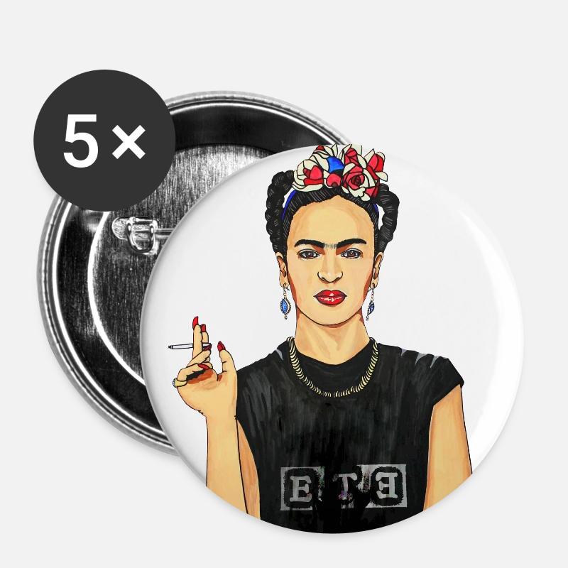 FRD logo - Buttons groß 56 mm (5er Pack) - Weiß