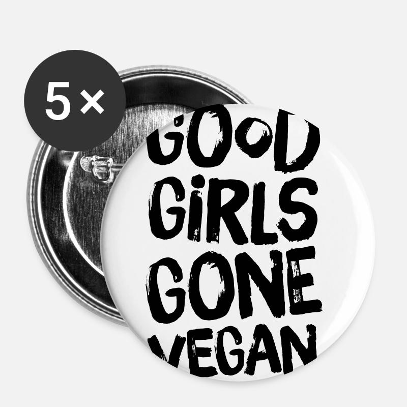 Vegan - Buttons large 2.2''/56 mm (5-pack) - white