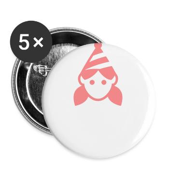 Geburtstagskind - Buttons groß 56 mm (5er Pack) - Weiß - Vorne
