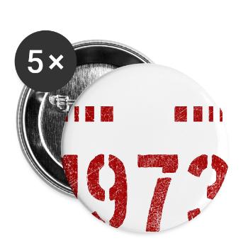LÉGENDES SONT EN 1973 T-SHIRT NÉ DE NOËL ANNIVERSAIRE - Lot de 5 grands badges (56 mm) - blanc - Devant