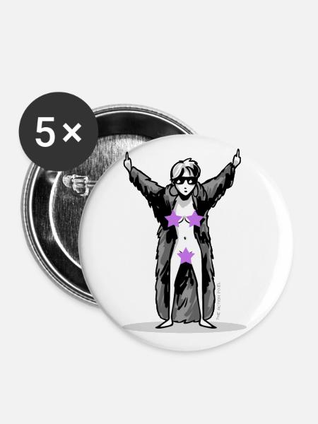 Superstar - Buttons groß 56 mm (5er Pack) - Weiß