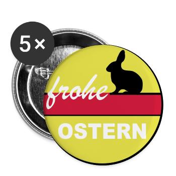Frohe Ostern 3c - Buttons groß 56 mm (5er Pack) - Weiß - Vorne