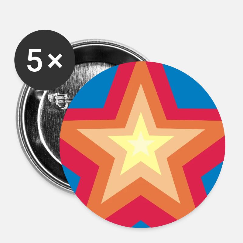 star red - Buttons large 2.2''/56 mm (5-pack) - white