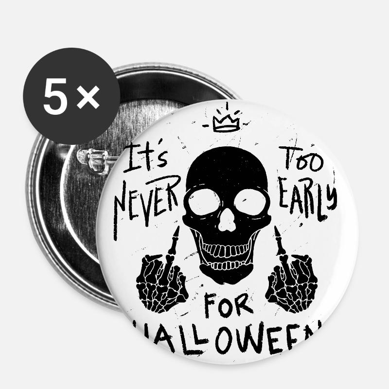 Halloween. Totem. Skull. Skull - Buttons large 2.2''/56 mm (5-pack) - white
