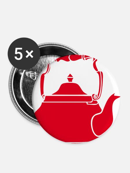 Teekanne - Buttons groß 56 mm (5er Pack) - Weiß