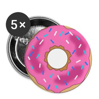 Donut - Buttons groß 56 mm (5er Pack) - Weiß - Vorne