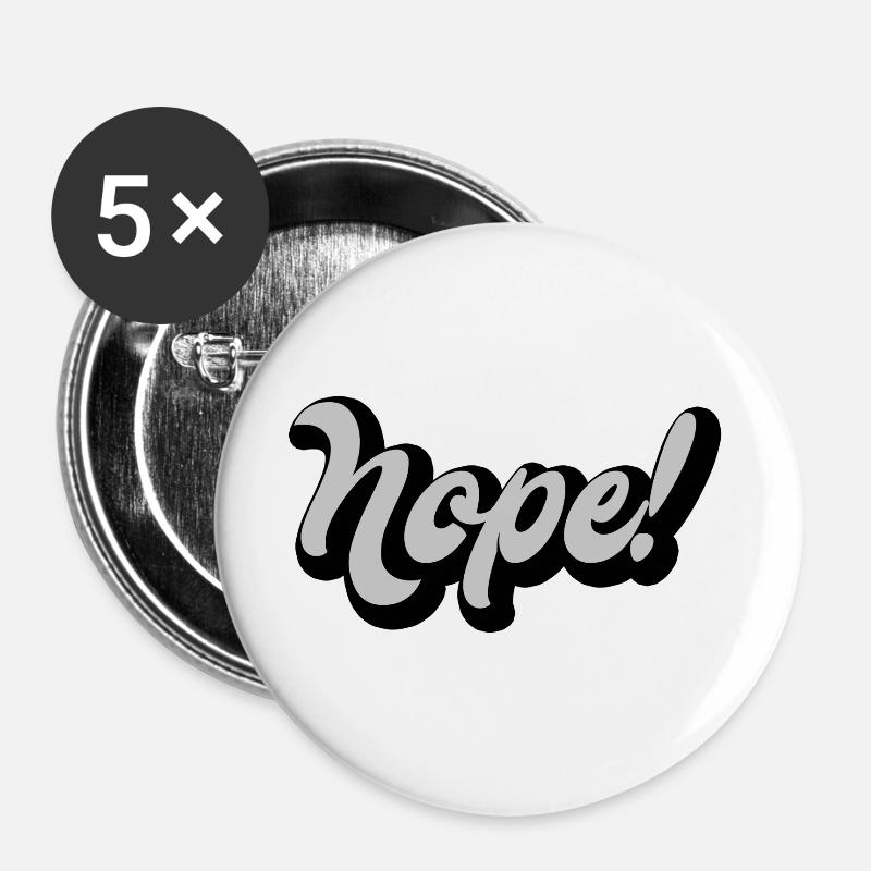 nope! - Buttons large 2.2''/56 mm (5-pack) - white