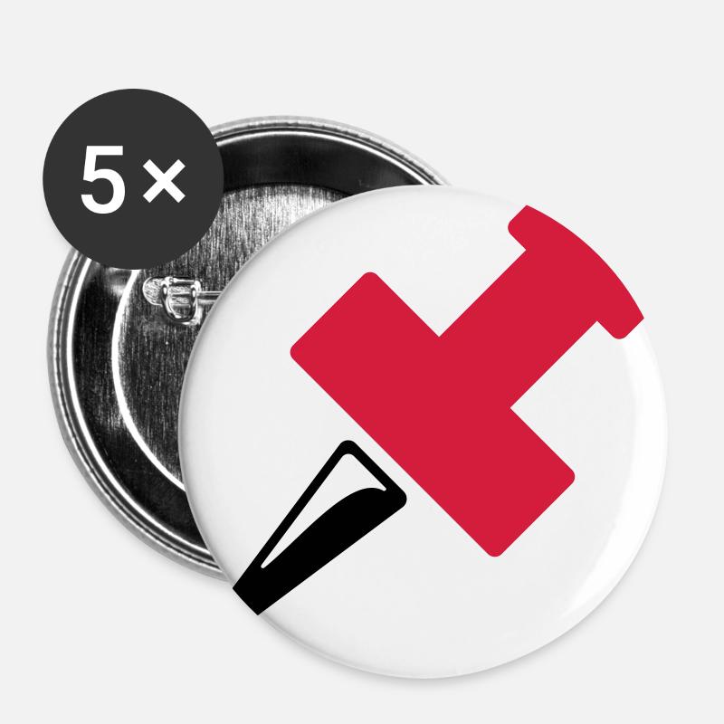 Pin or pin needle - Buttons large 2.2''/56 mm (5-pack) - white