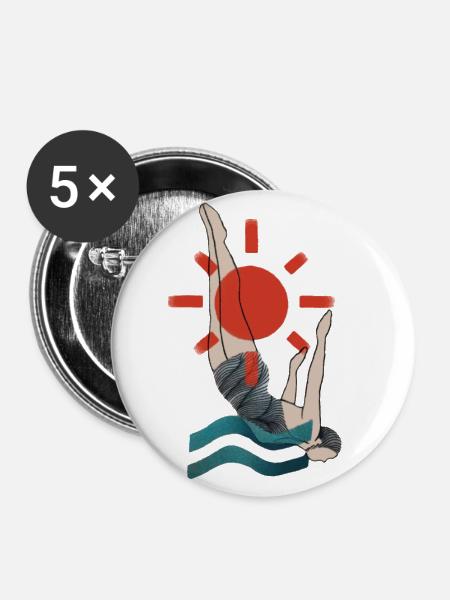 Sprung - Buttons groß 56 mm (5er Pack) - Weiß