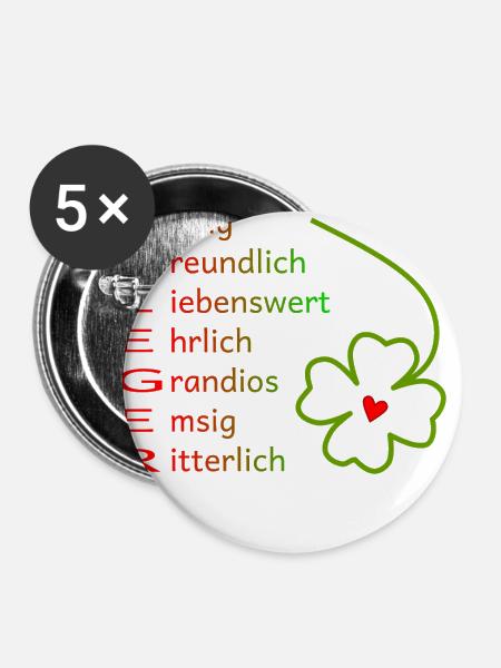 Pfleger - Buttons groß 56 mm (5er Pack) - Weiß