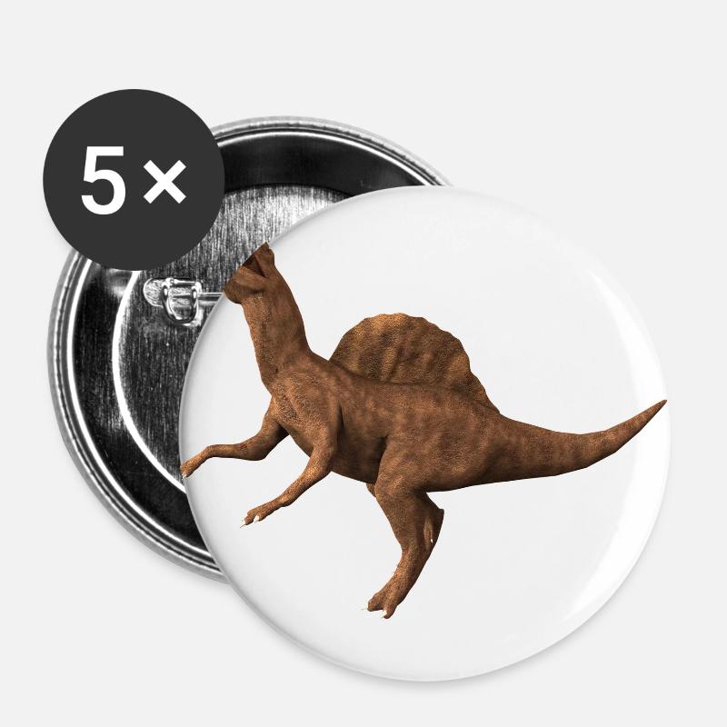Dinosaurier: Spinosaurus - Buttons groß 56 mm (5er Pack) - Weiß