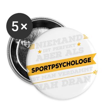 Sportpsychologe Beruf Geschenk - Buttons groß 56 mm (5er Pack) - Weiß - Vorne