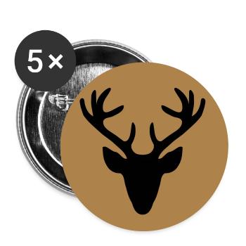 Costumes cerf motif Noël tête / Dirndl - Lot de 5 grands badges (56 mm) - blanc - Devant