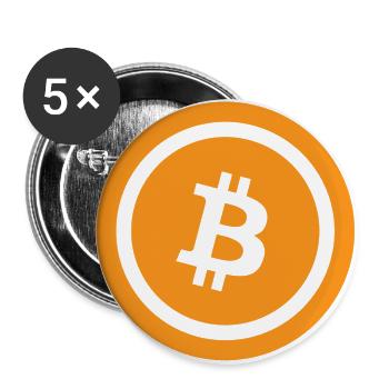 bitcoin - Buttons groß 56 mm (5er Pack) - Weiß - Vorne