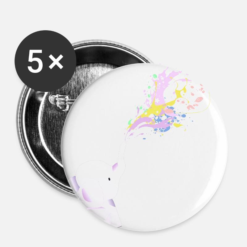 Baby Elephant - Buttons large 2.2''/56 mm (5-pack) - white