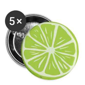 lemon lime lemon citrus veggie vegetable fruits - Buttons large 2.2''/56 mm (5-pack) - white - Front