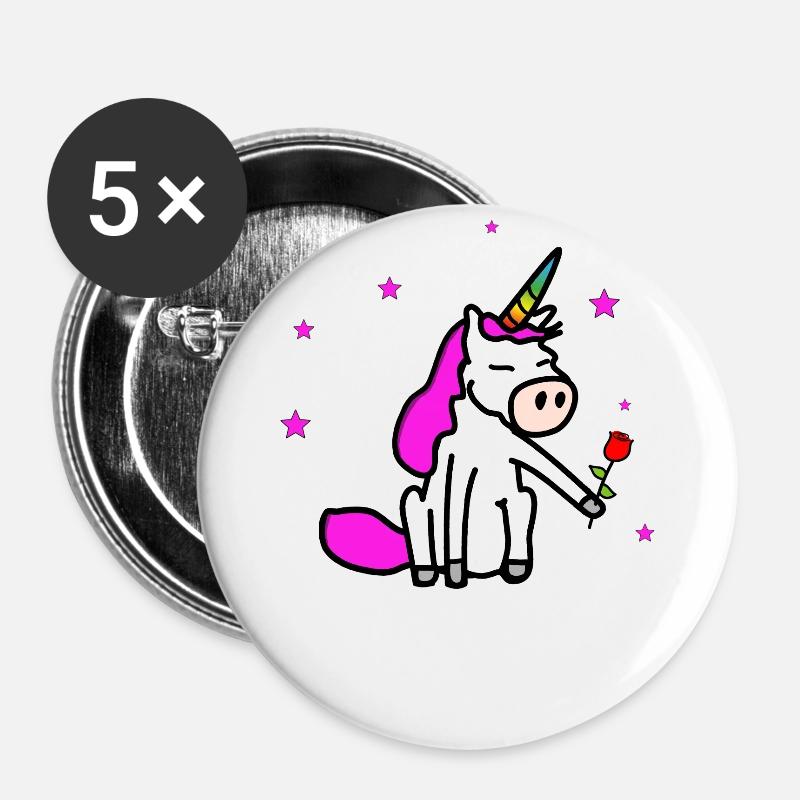 Unicorn flower - Buttons large 2.2''/56 mm (5-pack) - white