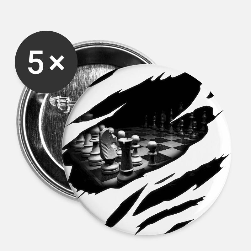 Schach 2 in mir - Buttons groß 56 mm (5er Pack) - Weiß