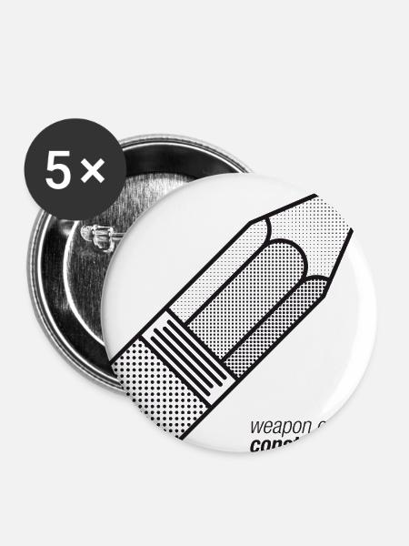 Weapons Of Construction - Buttons groß 56 mm (5er Pack) - Weiß