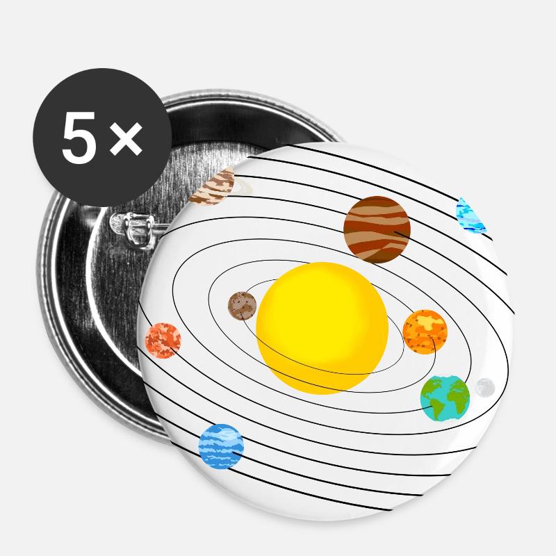 solar system - Buttons large 2.2''/56 mm (5-pack) - white