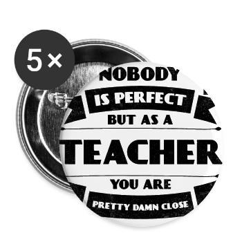 Perfekter Lehrer Schule Schüler Lehrerin Lernen - Buttons groß 56 mm (5er Pack) - Weiß - Vorne