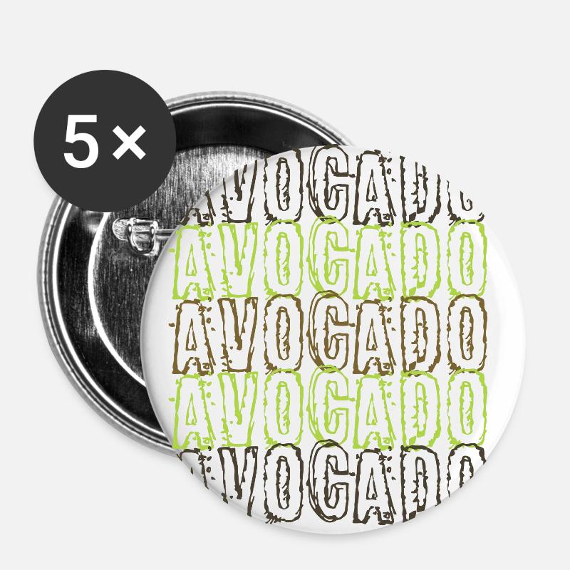 Avocado alarm! - Buttons large 2.2''/56 mm (5-pack) - white