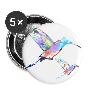 kolibri ,aquarell, naturecontest,pastell, malerei, - Buttons groß 56 mm (5er Pack) - Weiß - Vorne