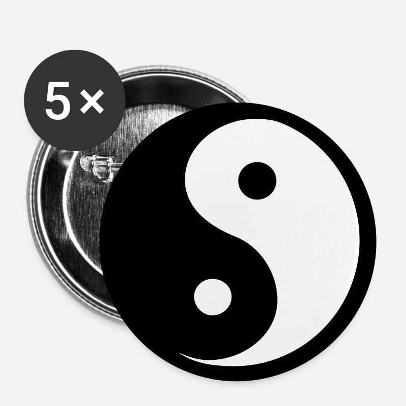 Ying Yang - Buttons large 2.2''/56 mm (5-pack) - white