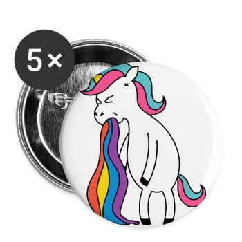 Licorne arc-en-Puke. Non Bock Lustlos suffocation - Lot de 5 grands badges (56 mm) - blanc - Devant