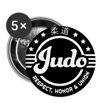 judo - Buttons large 2.2''/56 mm (5-pack) - white - Front