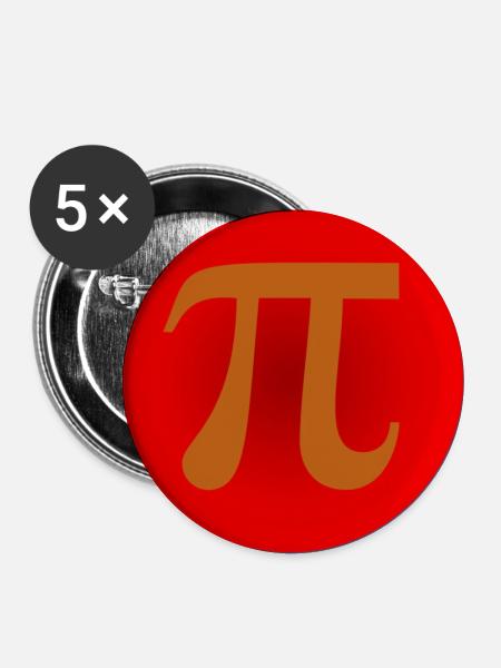 Pi-Symbol - Buttons groß 56 mm (5er Pack) - Weiß