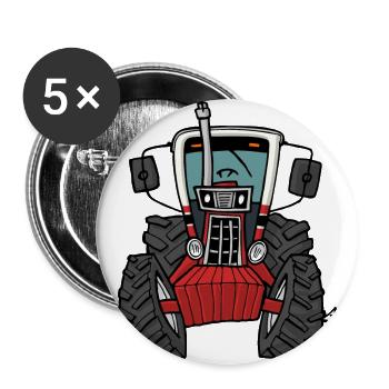 0280 Red tractor 1086 - Buttons large 2.2''/56 mm (5-pack) - white - Front
